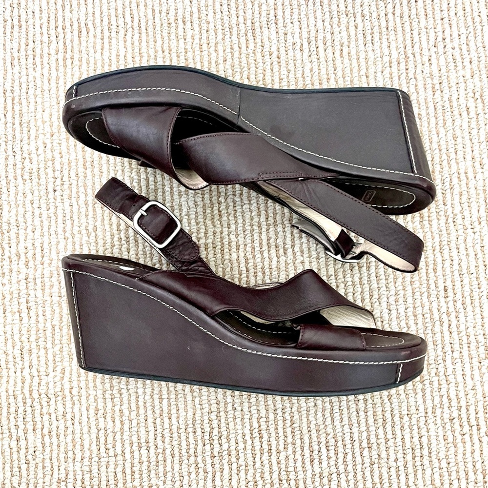 COACH brown wedges- size wmns US 9!